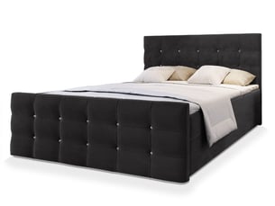Lit avec rangement 140x200 cm <strong>MASSENO</strong> <strong></strong> coloris noir