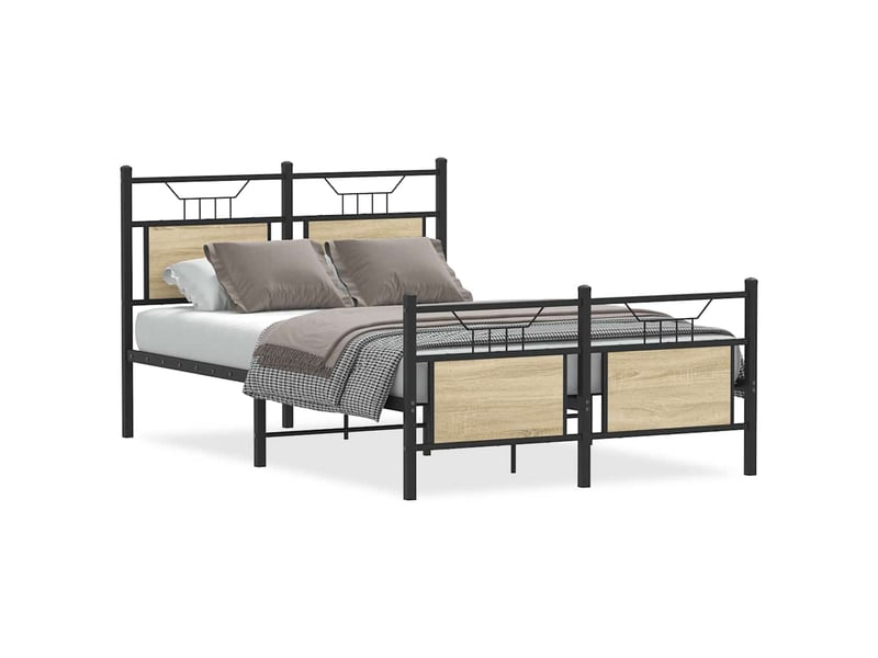  Lit double- lit adulte -  cadre de lit sans matelas chêne sonoma 120x190 cm  - Conforama A