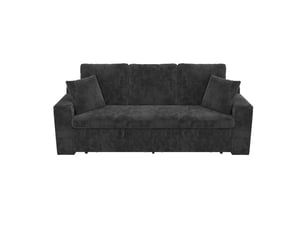 Canapé droit convertible <strong>BGSRYAO</strong> <strong></strong> 3 places Tissu gris avec coffre de rangement