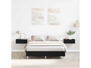 Lit adulte, lit double, cadre de lit chêne noir 203x123x25cm bois d'ingénierie cf6109