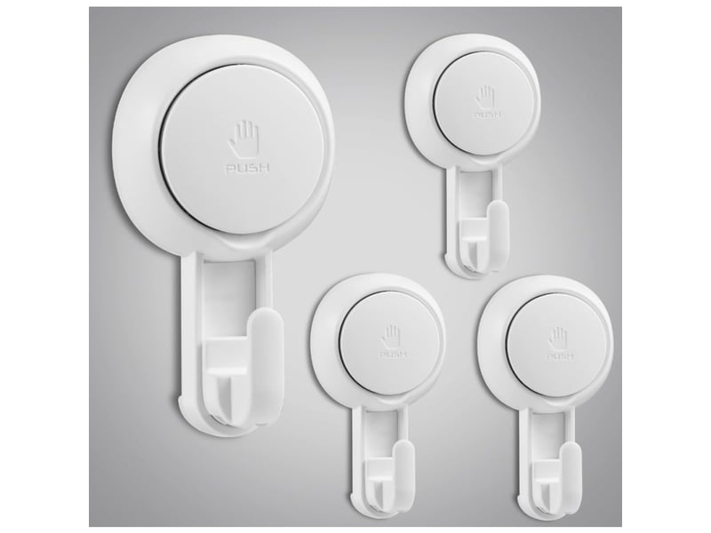 Lot de 4 crochet ventouse mural puissante, charge de 5kg | crochet salle de bain en ventouse forte crochet vacuum - Conforama A