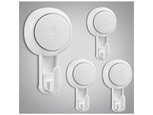 Lot de 4 crochet ventouse mural puissante, charge de 5kg | crochet salle de bain en ventouse forte crochet vacuum
