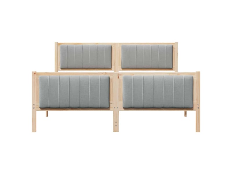  Lit double- lit adulte -  cadre de lit avec tête de lit marron et gris clair 150 x 200 cm  - Conforama D