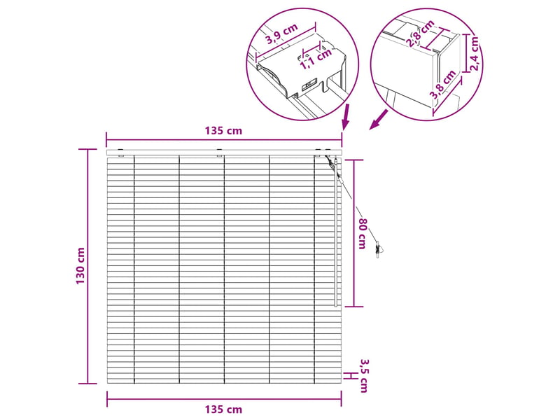 Store vénitien, store de fenêtre blanc 135 x 130 cm 35 mm cf47722 - Conforama E