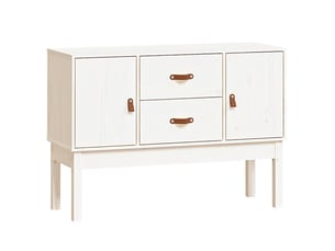 Buffet - bahut - meuble de rangement blanc 110x40x78 cm bois massif de pin