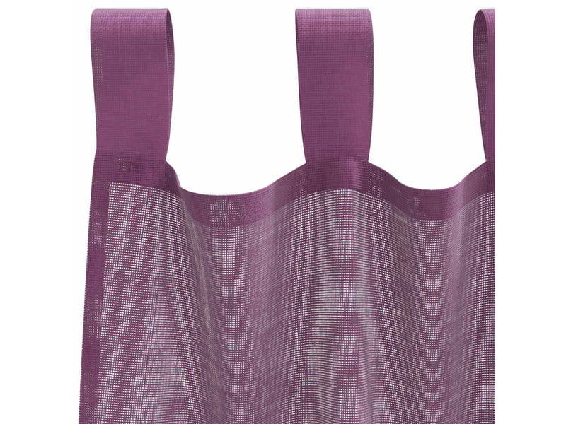 Lot de 2 rideaux en voile, voilages avec boucles violet 140x175 cm cf44337 - Conforama E