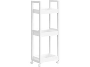 Chariot de rangement étagère mince salle de bain gain de place 20 x 30 x 80 cm en mdf blanc 12_0011436