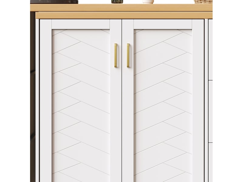  Desserte de bar extensible 135x39x104 cm mdf métal blanche  - Conforama D