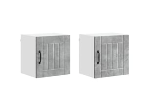 Meuble mural de cuisine | armoire de cuisine 2 pcs gris béton bois d'ingénierie shl1736