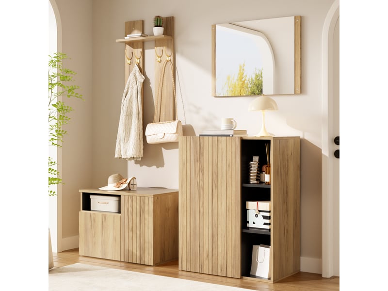  Portemanteau avec banc et rangement 120 x 35 x 123 cm en mdf  - Conforama B