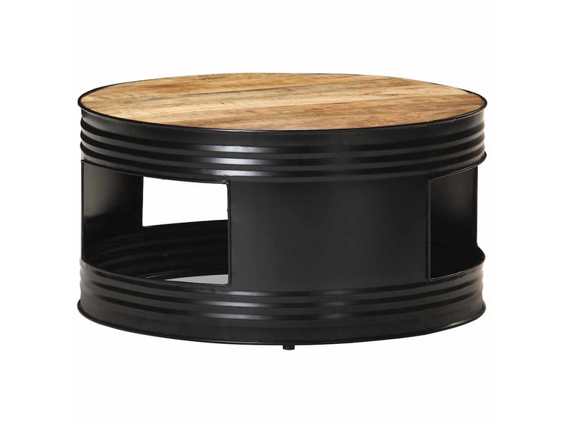  Table basse | table de salon noir 68x68x36 cm bois massif de manguier brut  - Conforama A