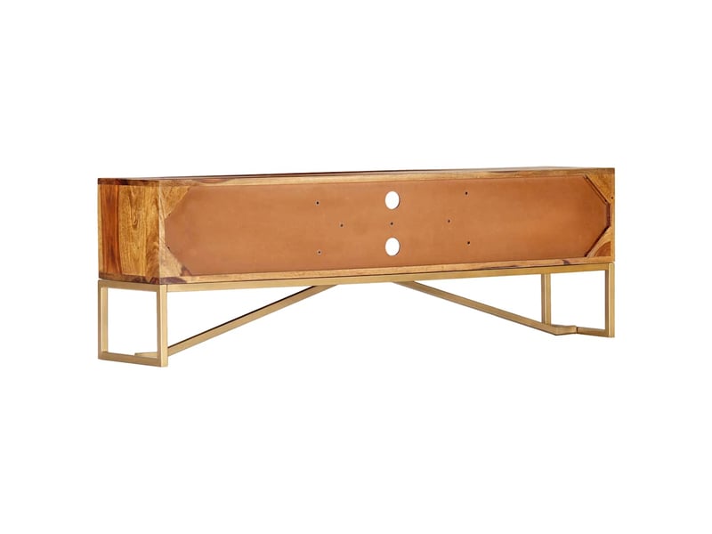  Meuble tv - banc tv - meuble de rangement 140x30x45 cm bois de sesham massif  - Conforama E
