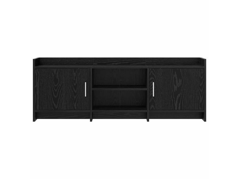  Meuble tv - banc tv - meuble de rangement 130 x 33 x 47 cm chêne noir bois d'ingénierie  - Conforama E