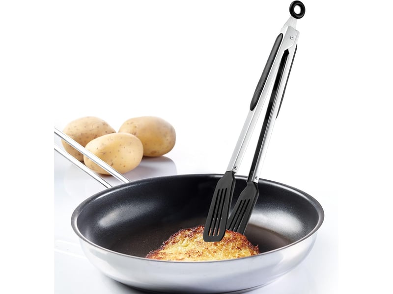 Pince de service, embouts larges, acier inoxydablesilicone, longueur: 33 cm, comfort, noir No Commercial reference - Conforama C
