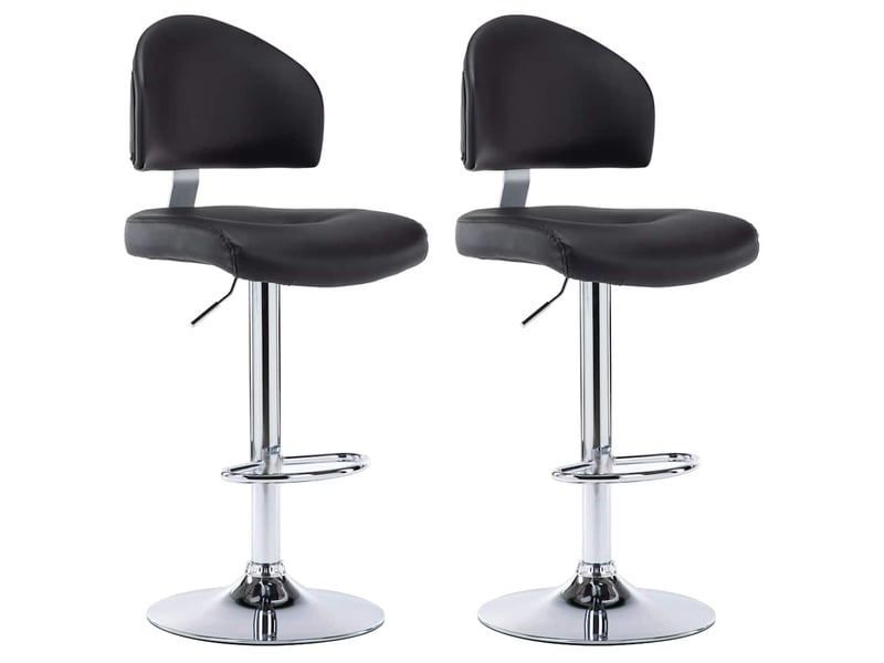  Lot de 2 tabouret de bar, chaise de bar noir similicuir shl32005  - Conforama A