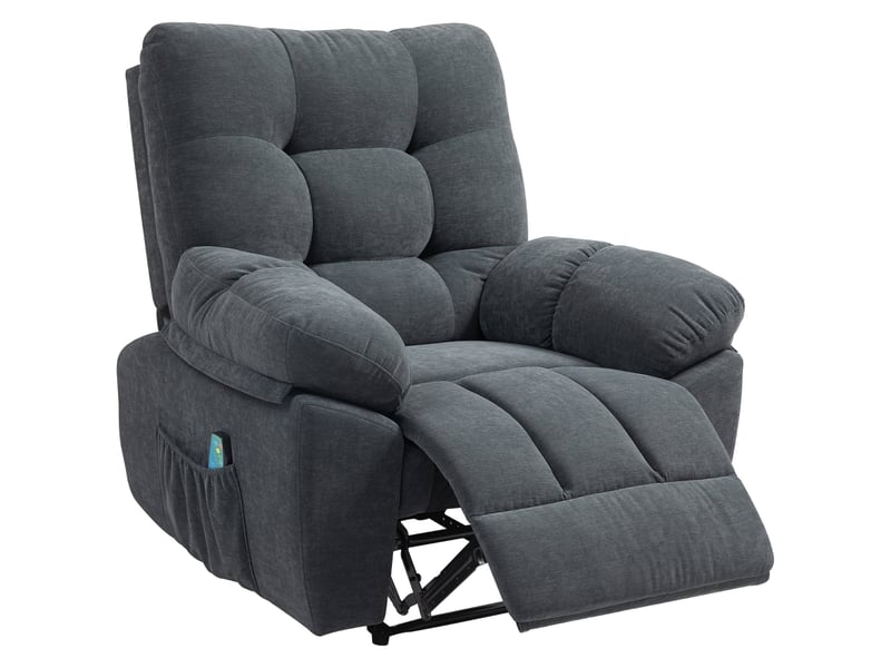  Fauteuil relax massant avec 8 points de vibration, inclinable à 150°, repose-pieds réglable pour salon  - Conforama A