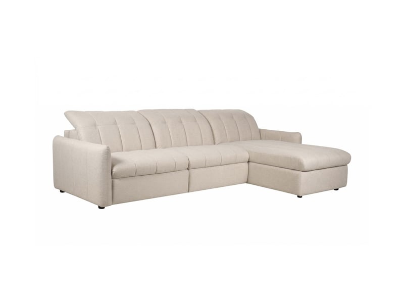  Canapé d'angle convertible roma avec relax électrique en tissu - blanc ROMA - Conforama E