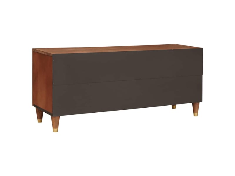  Meuble tv - banc tv - meuble de rangement marron 105 x 33,5 x 46 cm bois de mangue massif  - Conforama E