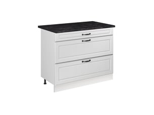 Vicco meuble cuisine, blanc campagneblanc, 100cm plan de travail anthracite