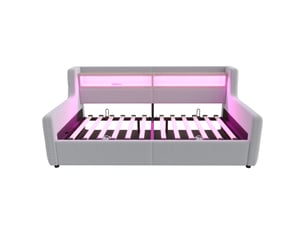 Lit banquette 90x200 cm MAISONORA   coloris gris