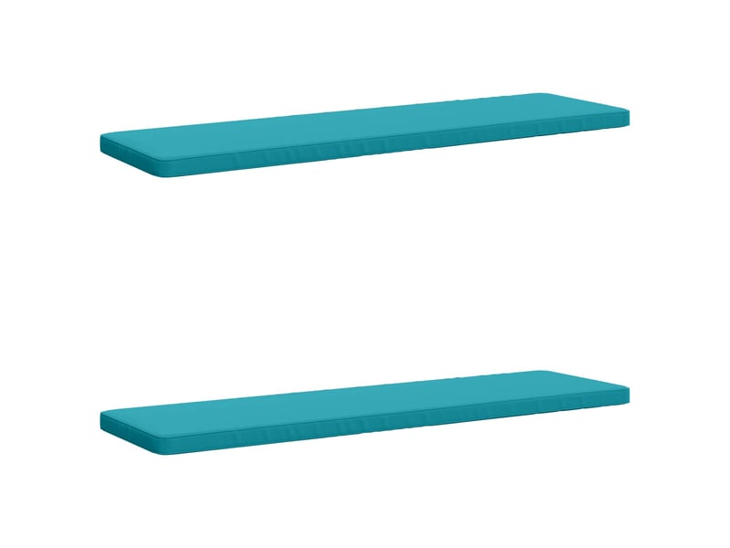  Lot de 2 coussins de banc, coussins d'assise vught 100 % polyester turquoise cf58188  - Conforama A