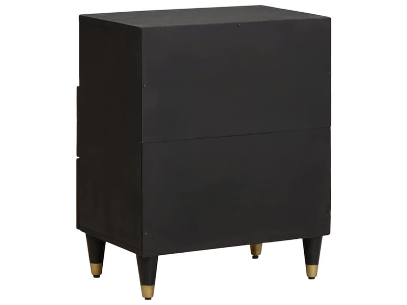  Table de chevet noir 50 x 33 x 62 cm bois de mangue massif  - Conforama E