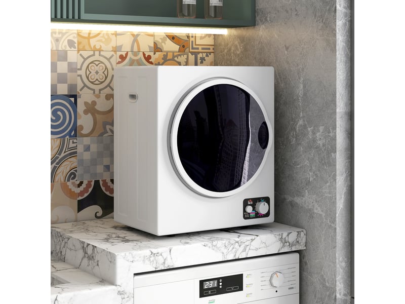  Sèche-linge électrique portable 850w, capacité 33l 4 modes de fonctionnement, 49l x 40,5l x 60h cm, acier inoxydable  - Conforama D