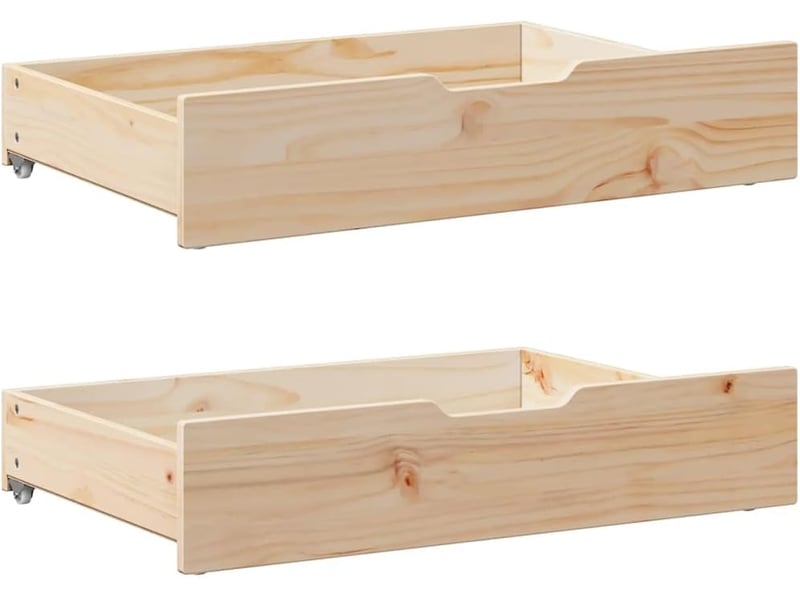  Lit cabane pour enfant en bois naturel 90x190 cm avec 2 tiroirssommier sans matelas  - Conforama C