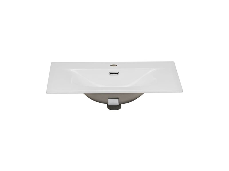 Ensemble icon blanc : meuble sous vasque 60cm + vasque à encastrer en céramique blanche - Conforama E