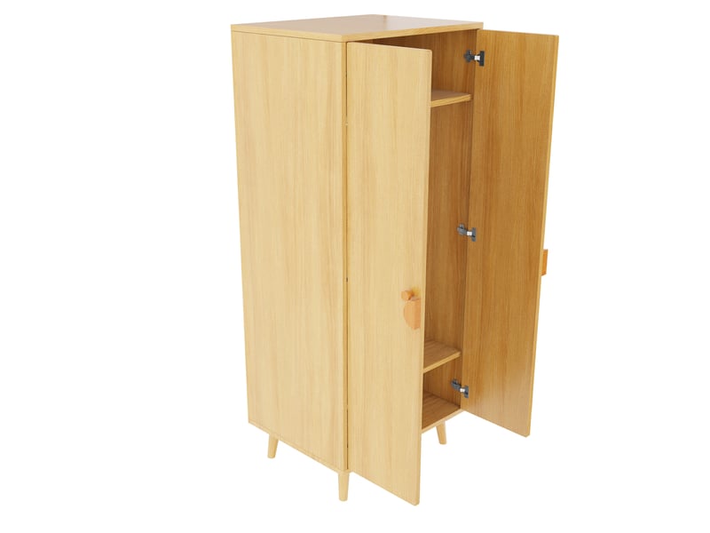 Armoire,70x55x170 cm,2 portes,mdf,coloris bois naturel - Conforama D