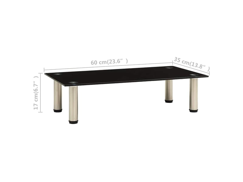  Meuble tv - tv stand black 60x35x17 cm tempered glass  - Conforama E
