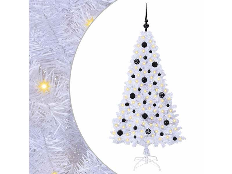  Sapin de noël - arbre de noël artificiel blanc 150 cm pvc et acier  - Conforama A