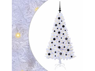 Sapin de noël - arbre de noël artificiel blanc 150 cm pvc et acier