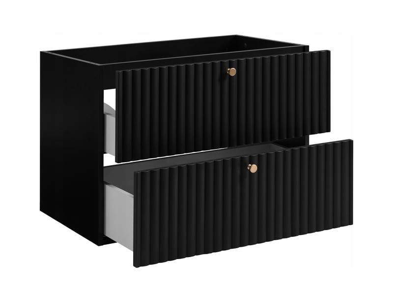  Meuble sous vasque suspendu bello noir 80 cm  - Conforama D