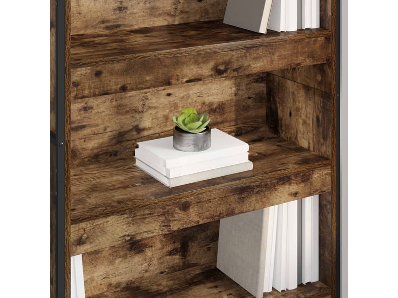 Bibliothèque, armoire à livres 80 x 30 x 189,5 cm bois d'ingénierie chêne fumé - Conforama D