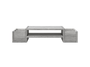 Support de moniteur table meuble bureau et rangement sonoma bois d'ingénierie gris 02_0044961