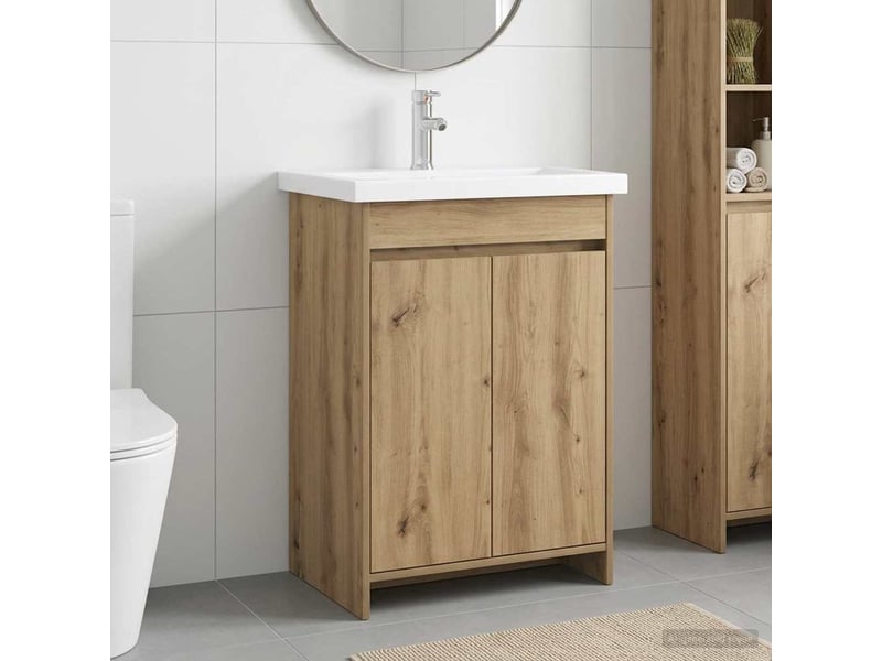  Ensemble de mobilier de salle de bain chêne artisanal shl978  - Conforama B