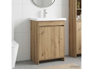 Ensemble de mobilier de salle de bain chêne artisanal shl978