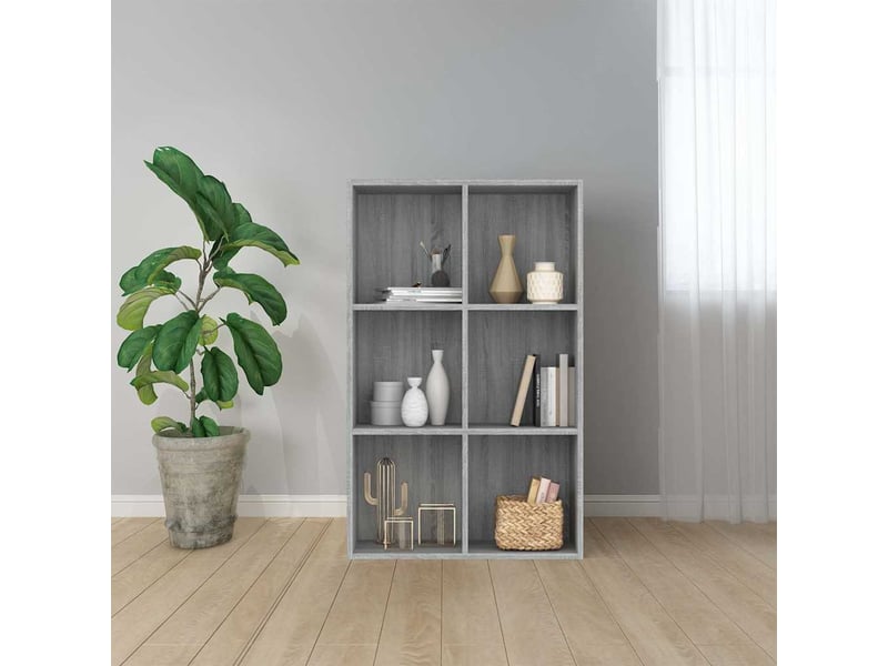  Bibliothèque, meuble de rangement salon sonoma gris 66x30x98 cm bois d'ingénierie  - Conforama B