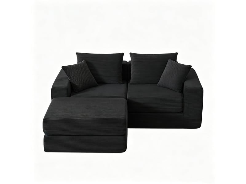  Canapé modulaire 3 places, sans structure rigide, antidérapant, confortable – noir, 295.5x 96 x 80cm  - Conforama A