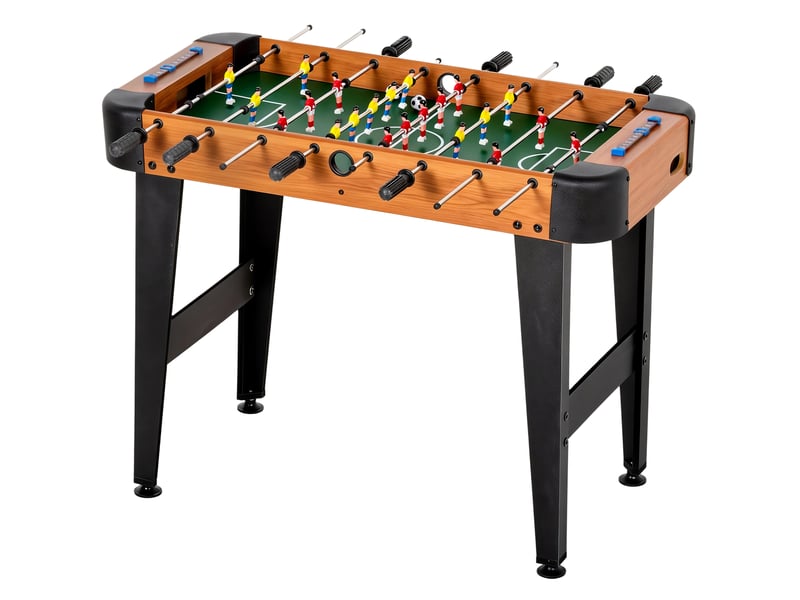 Babyfoot enfant - 22 joueurs, 2 ballons, 4 + 4 poignées, compteurs - dim. 92 x 75 x 71 cm - effet bois noir  - Conforama E