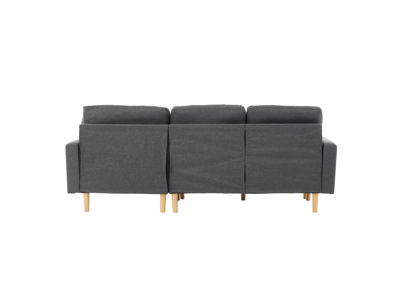  Canapé d’angle gris, canapé en l 3 places avec méridienne réversible et rangement, 212 x 130 x 86 cm pour petit salon  - Conforama W