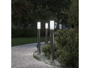 Lot de 3 borne lumineuse avec détecteur et prise 80 cm acier inoxydable ip44 shl14524
