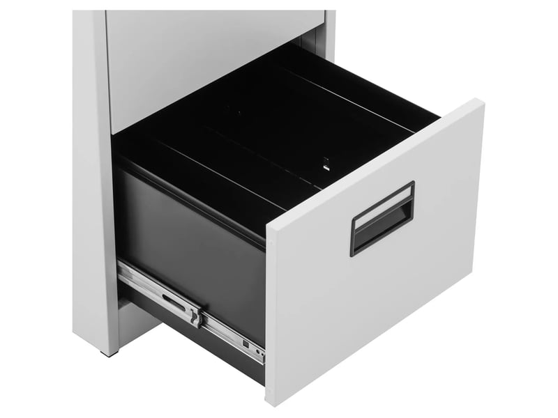  Caisson de bureau verrouillable 132 cm 4 tiroirs tôle d'acier laminé à froid gris 14_0008510  - Conforama C