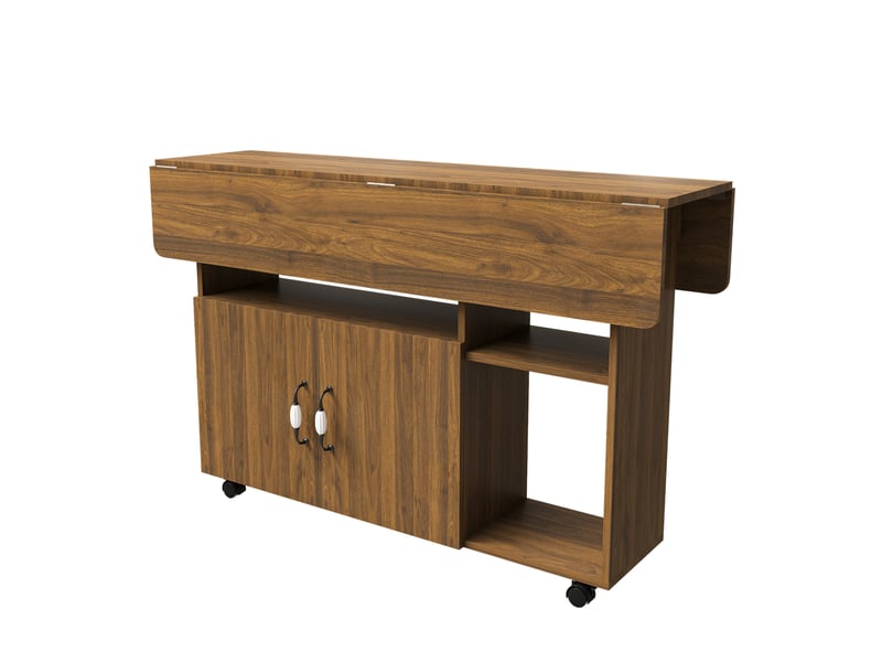  Table à manger pliante mobile 110x70x80 cm en mdf finition noyer clair  - Conforama A