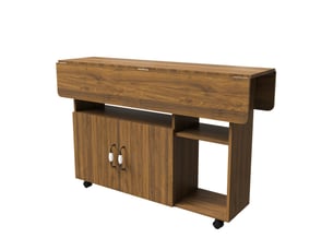 Table à manger pliante mobile 110x70x80 cm en mdf finition noyer clair