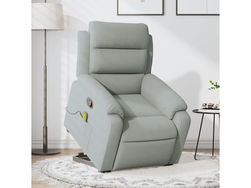  Fauteuil relax, fauteuil de massage inclinable gris clair velours shl26079  - Conforama B