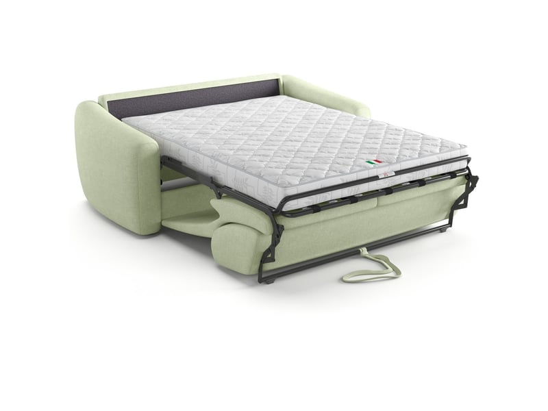 Canapé droit convertible 3 places en tissu chenille vert sauge - ouverture express - suzie Suzie - Conforama E