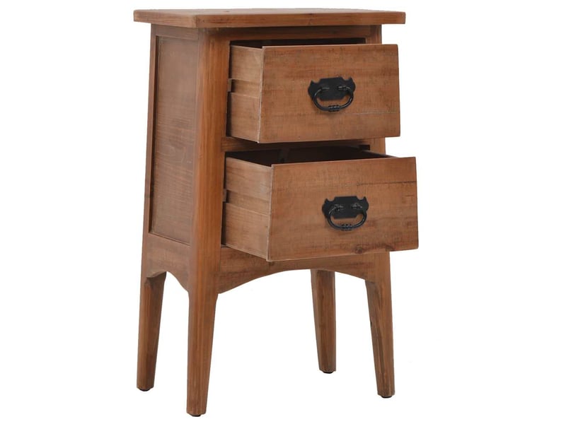  Table de chevet - cabinet de chevet - table de nuit bois de sapin massif 40 x 29 x 68 cm marron  - Conforama E