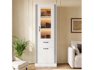 Vitrine coloris blanc  MODENUIT   - 62 cmx180 cm